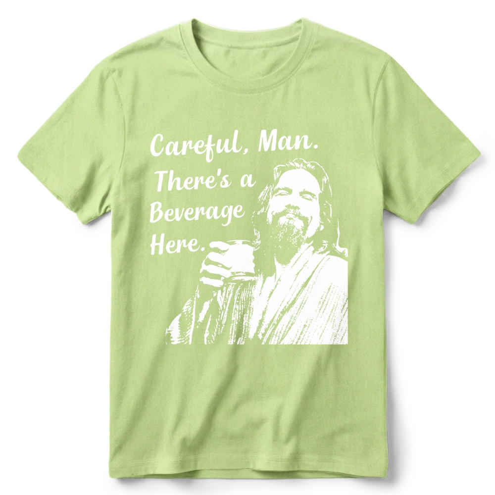 Line Art Man Beverage Quote Graphic Classic Retro Cotton T-Shirt 2606017808