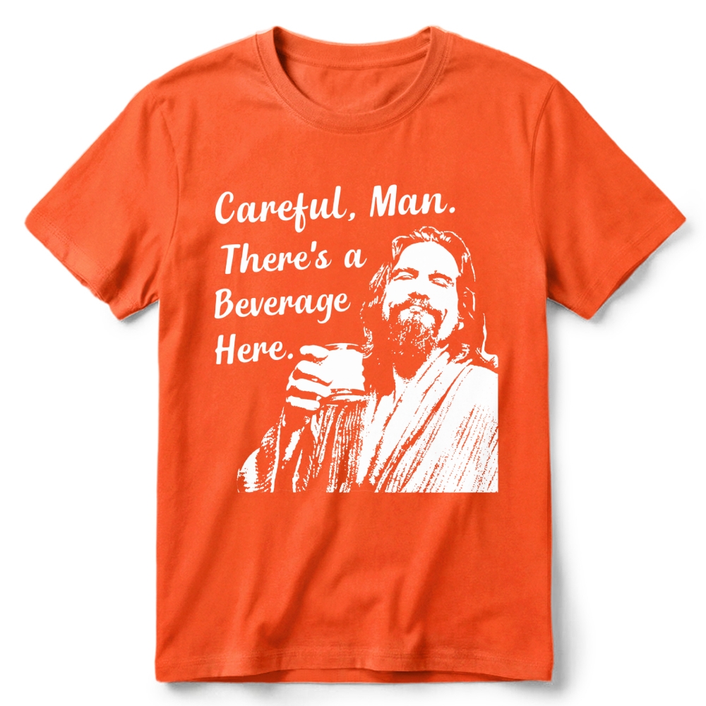 Line Art Man Beverage Quote Graphic Classic Retro Cotton T-Shirt 2606017808