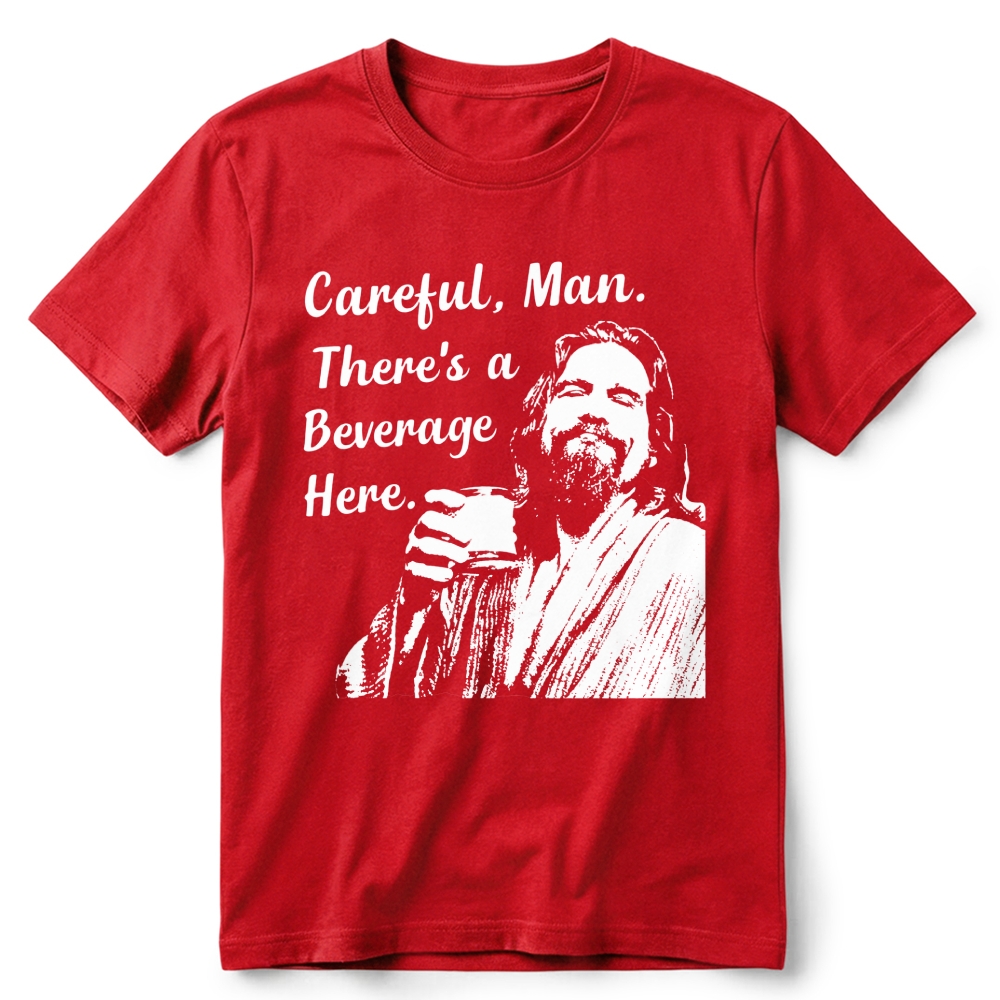 Line Art Man Beverage Quote Graphic Classic Retro Cotton T-Shirt 2606017808
