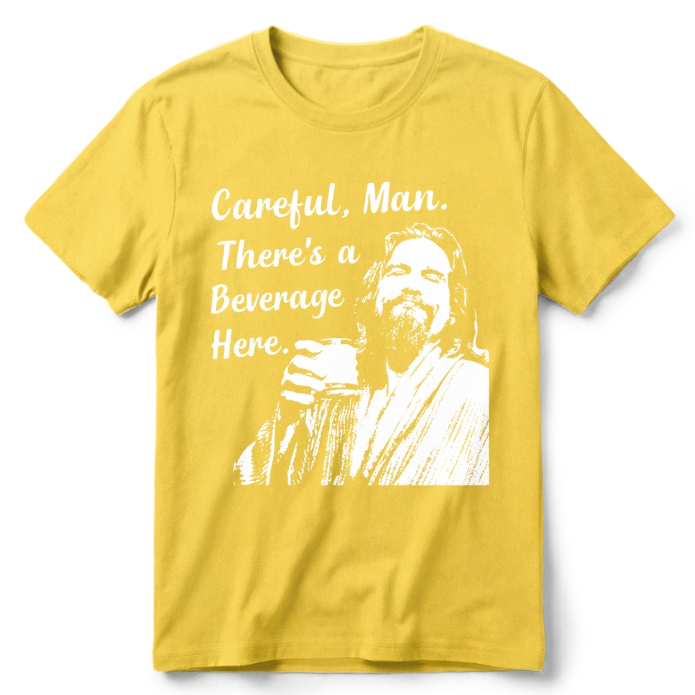 Line Art Man Beverage Quote Graphic Classic Retro Cotton T-Shirt 2606017808