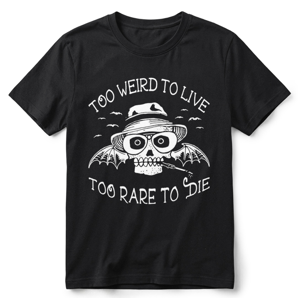 Dark Gothic Skull Bat  Slogan Graphic Retro Cotton T-Shirt 