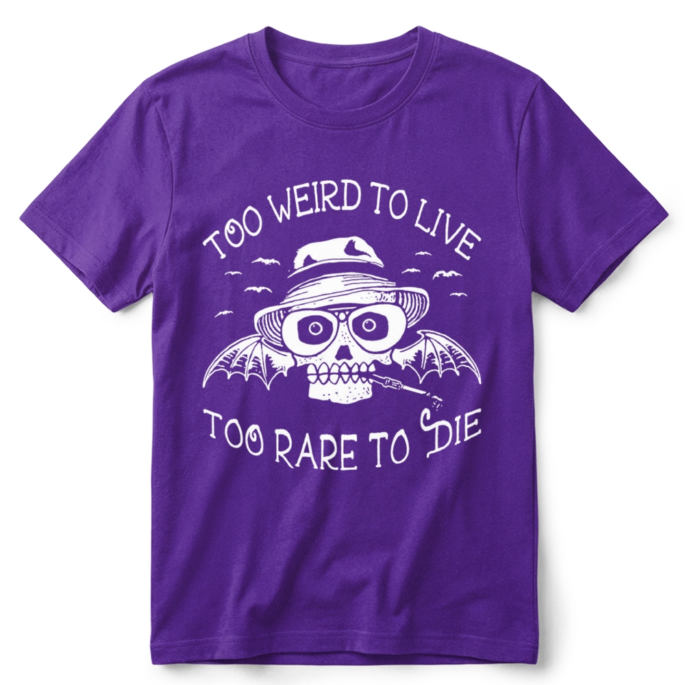 Dark Gothic Skull Bat  Slogan Graphic Retro Cotton T-Shirt 