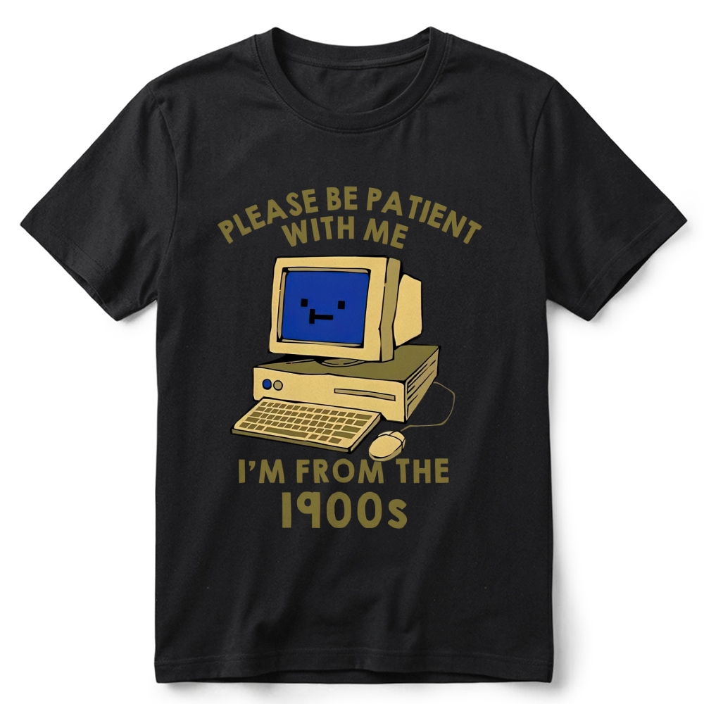 Old Desktop Computer Pixel Art Retro Cotton T-Shirt 
