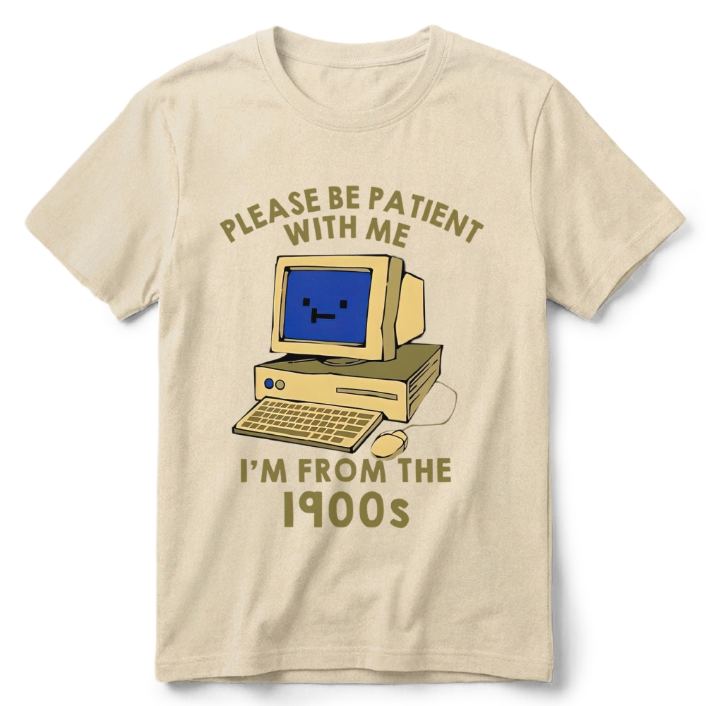 Old Desktop Computer Pixel Art Retro Cotton T-Shirt 