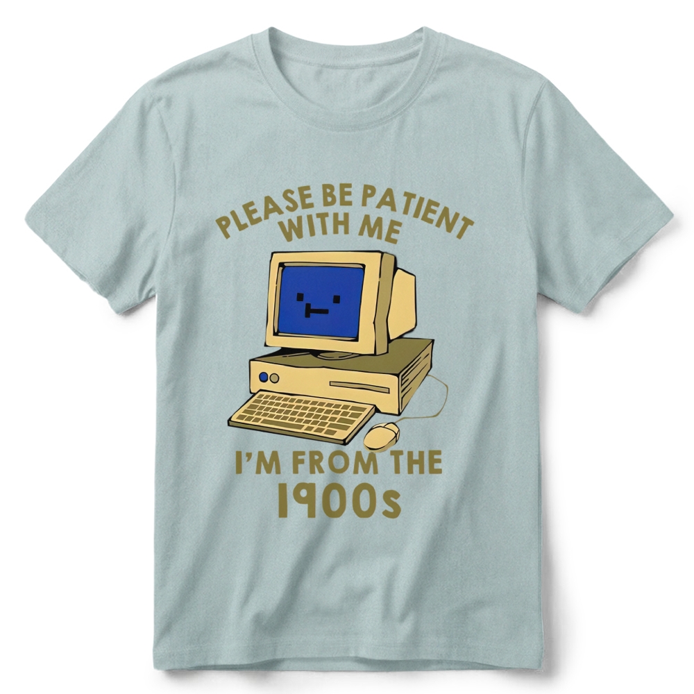 Old Desktop Computer Pixel Art Retro Cotton T-Shirt 