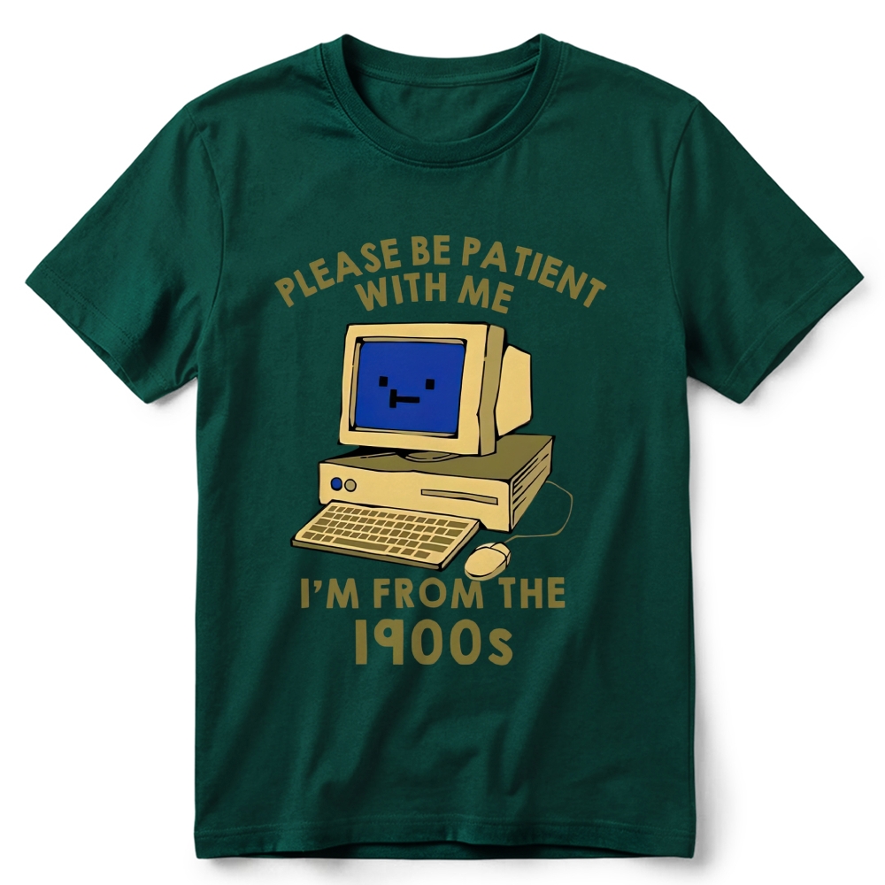 Old Desktop Computer Pixel Art Retro Cotton T-Shirt 