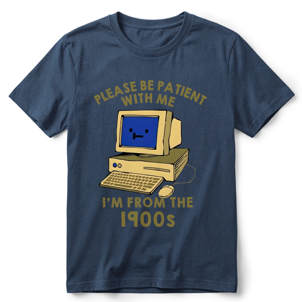 Old Desktop Computer Pixel Art Retro Cotton T-Shirt 