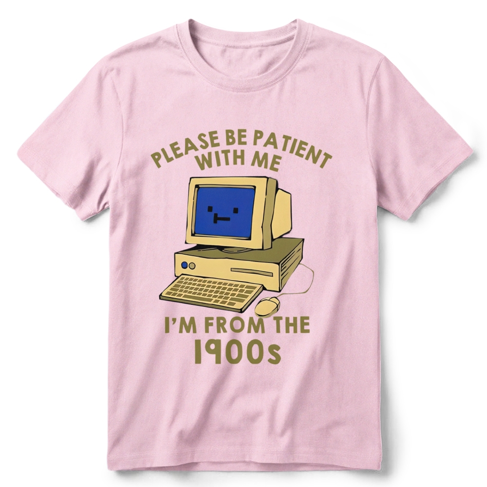 Old Desktop Computer Pixel Art Retro Cotton T-Shirt 