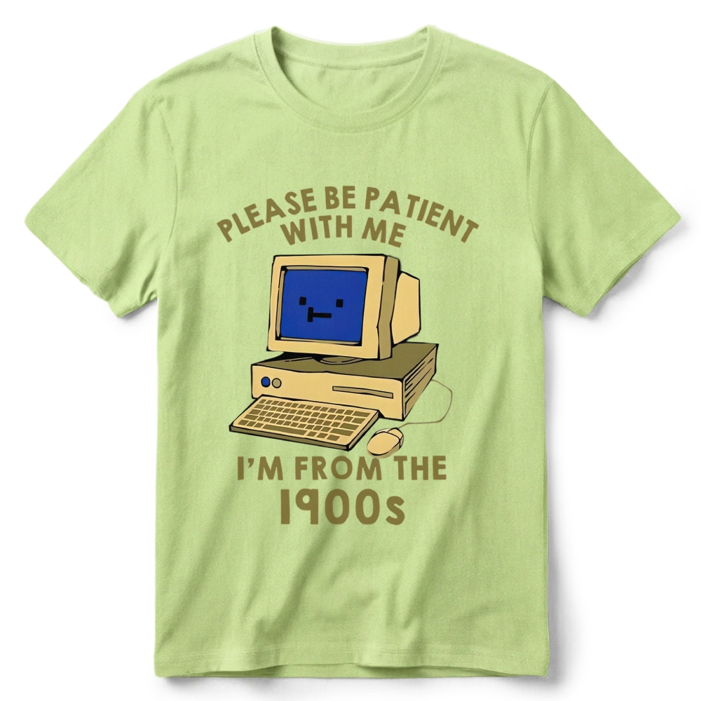 Old Desktop Computer Pixel Art Retro Cotton T-Shirt 