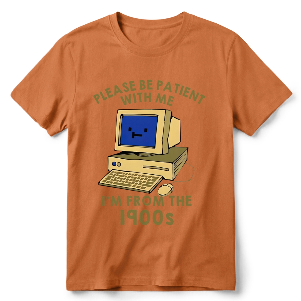 Old Desktop Computer Pixel Art Retro Cotton T-Shirt 