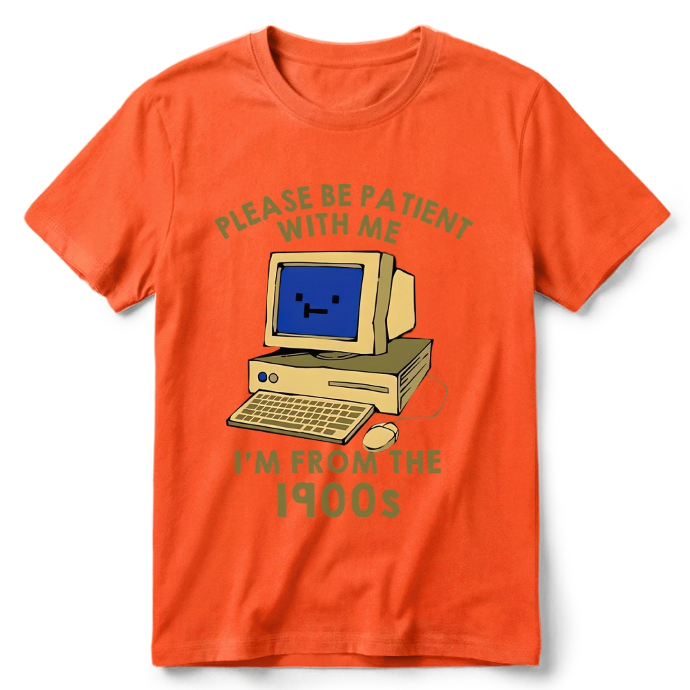 Old Desktop Computer Pixel Art Retro Cotton T-Shirt 