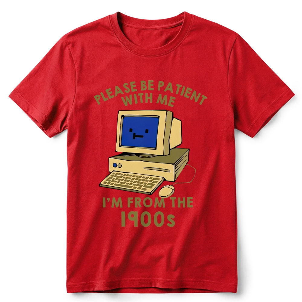 Old Desktop Computer Pixel Art Retro Cotton T-Shirt 