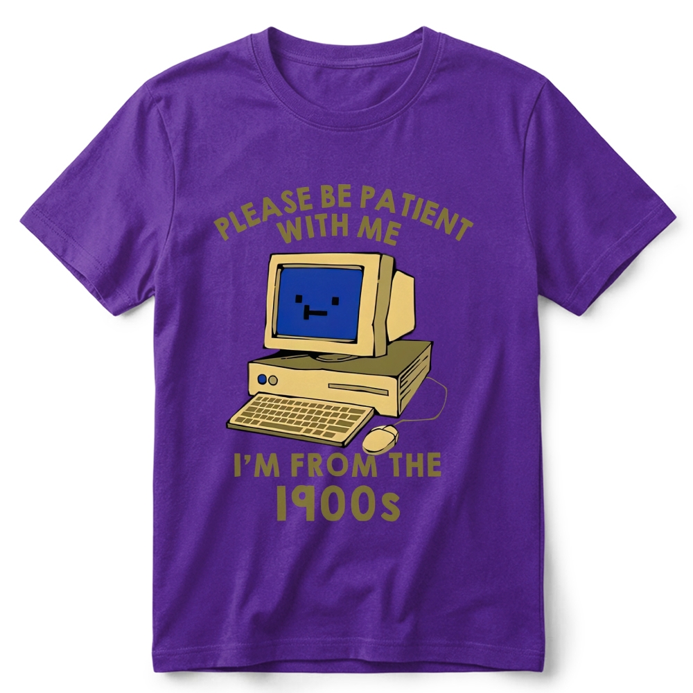 Old Desktop Computer Pixel Art Retro Cotton T-Shirt 