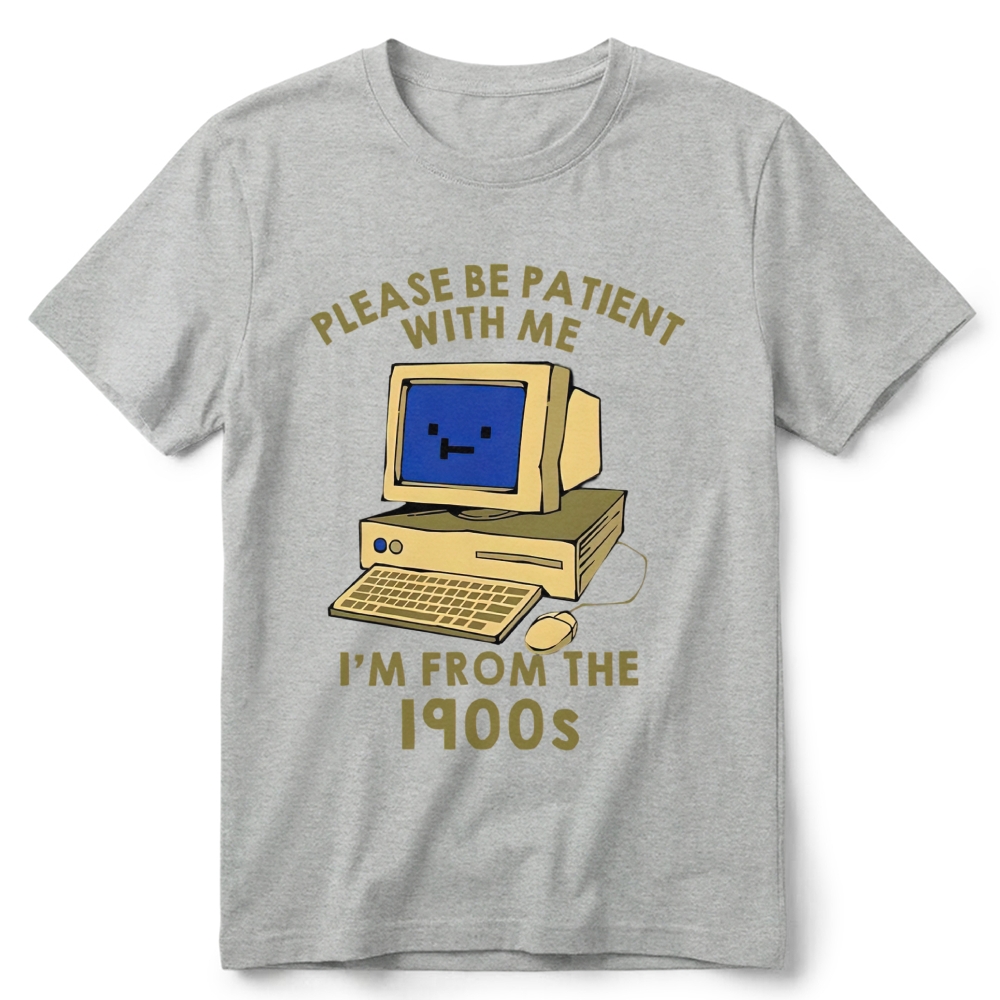 Old Desktop Computer Pixel Art Retro Cotton T-Shirt 