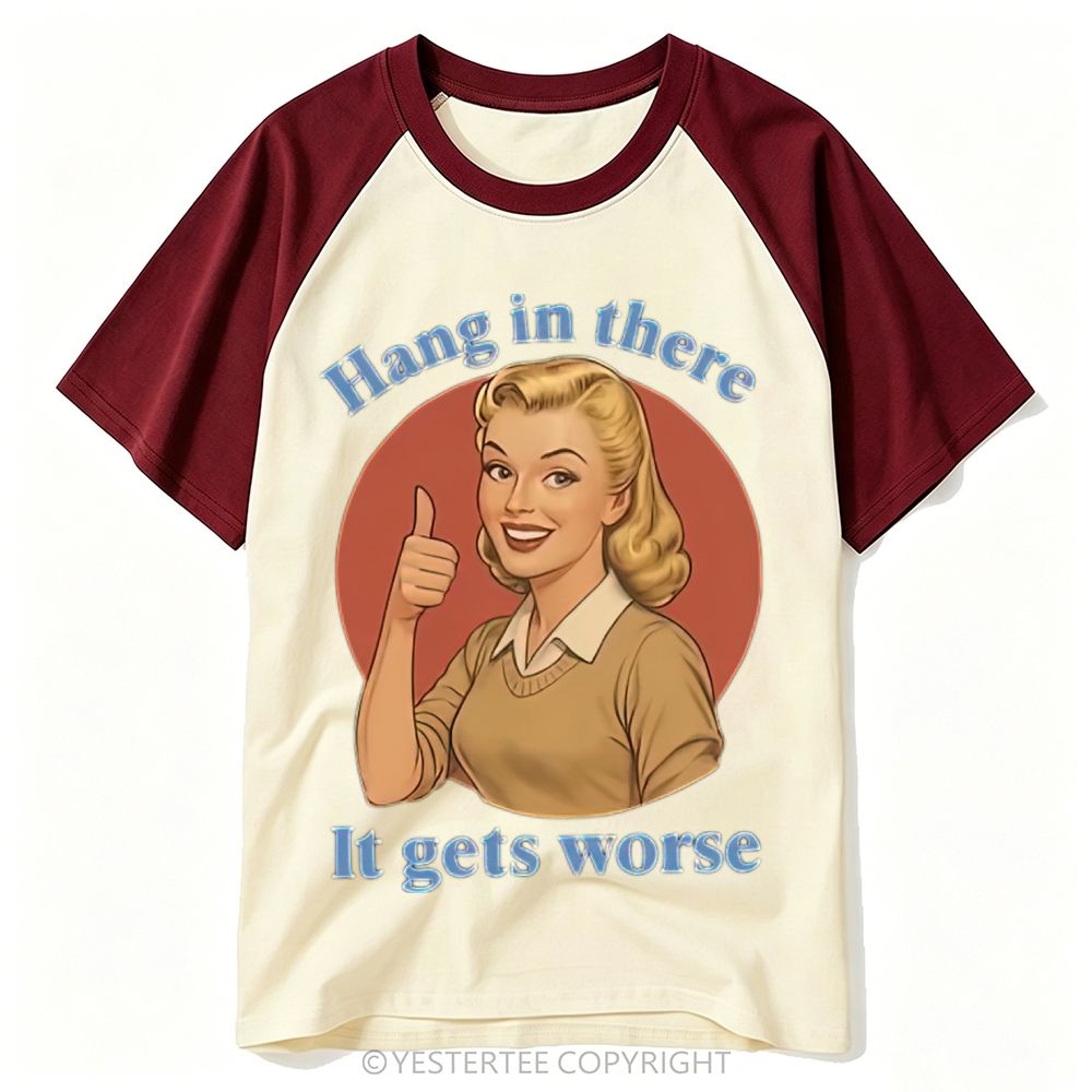 Pin Up Blonde Lady Thumbs Up Sarcastic Comfort Quote Baseball T-shirt