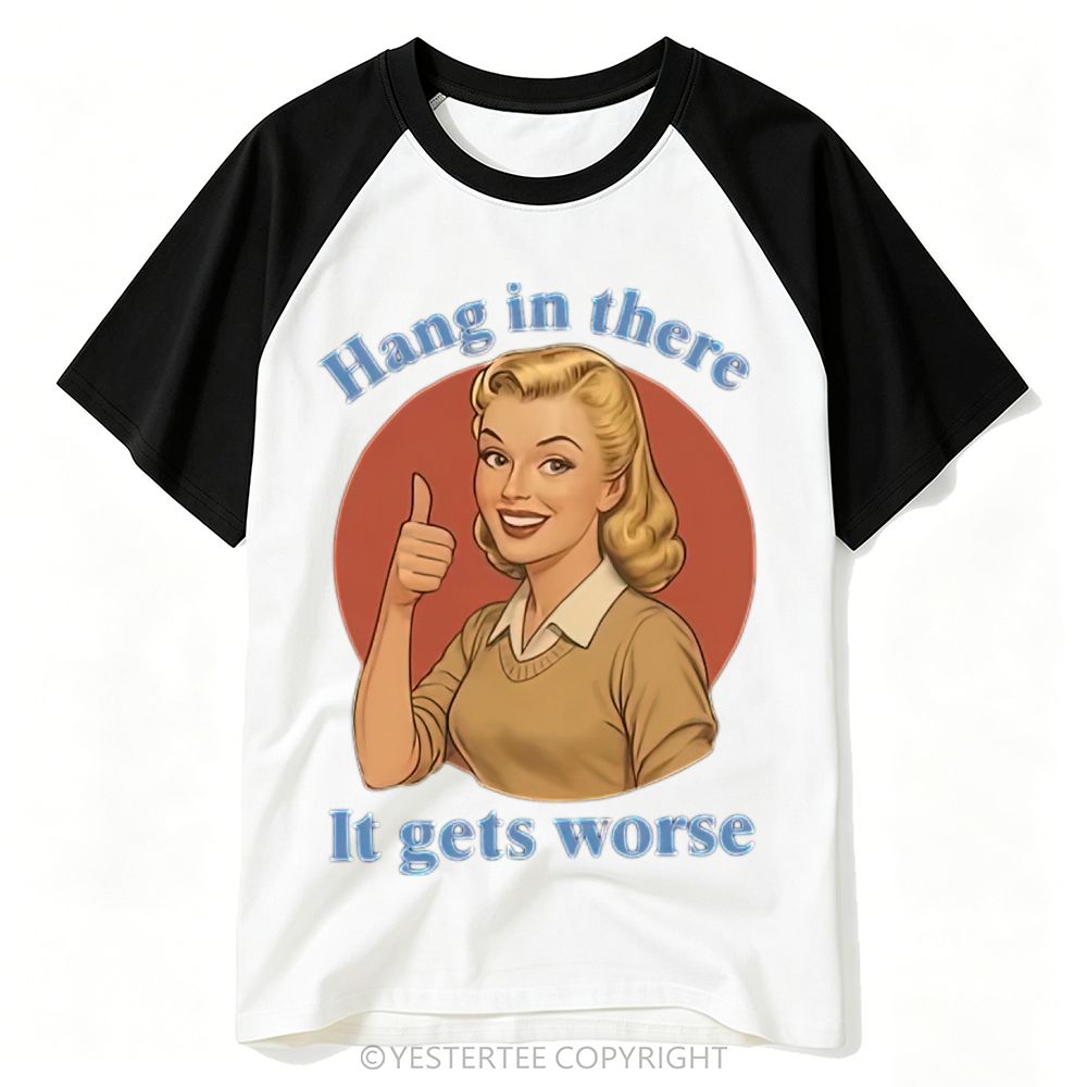 Pin Up Blonde Lady Thumbs Up Sarcastic Comfort Quote Baseball T-shirt