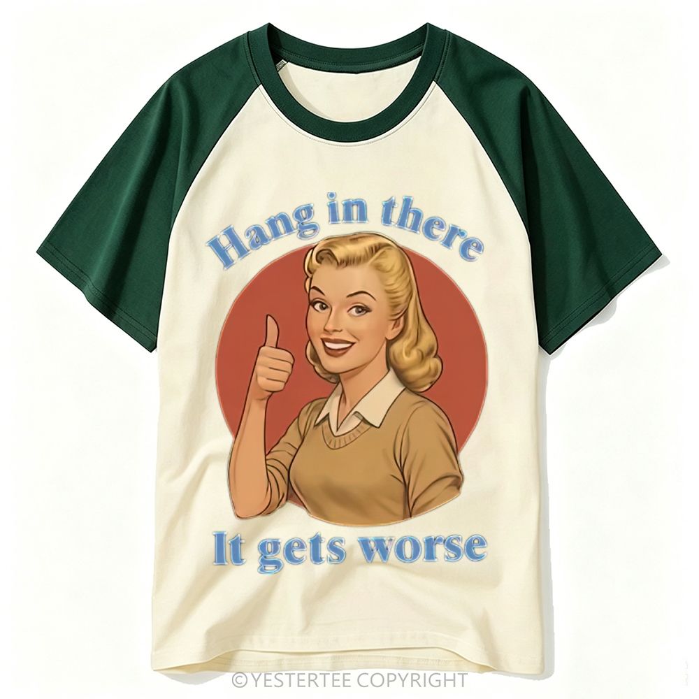 Pin Up Blonde Lady Thumbs Up Sarcastic Comfort Quote Baseball T-shirt