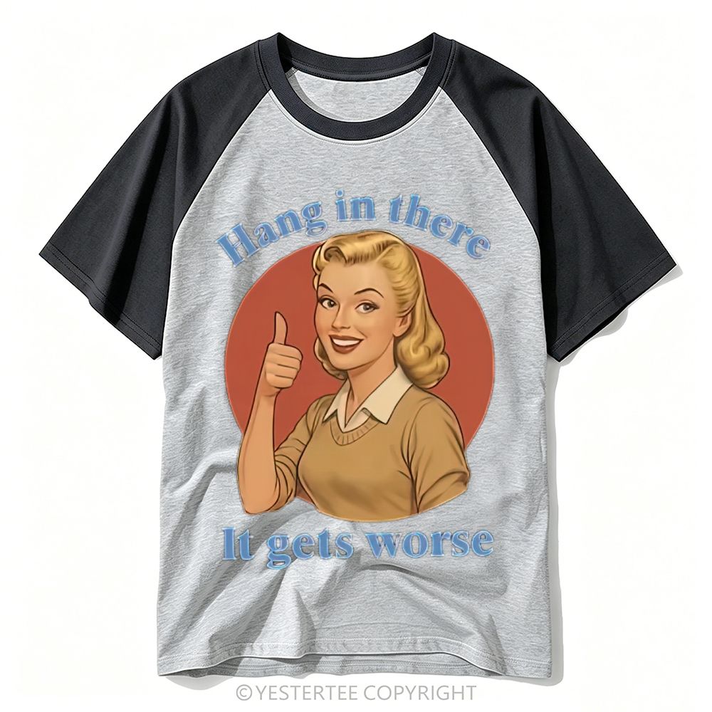 Pin Up Blonde Lady Thumbs Up Sarcastic Comfort Quote Baseball T-shirt