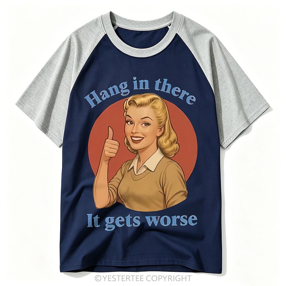 Pin Up Blonde Lady Thumbs Up Sarcastic Comfort Quote Baseball T-shirt
