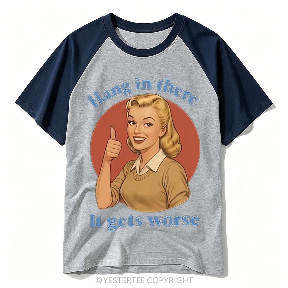 Pin Up Blonde Lady Thumbs Up Sarcastic Comfort Quote Baseball T-shirt