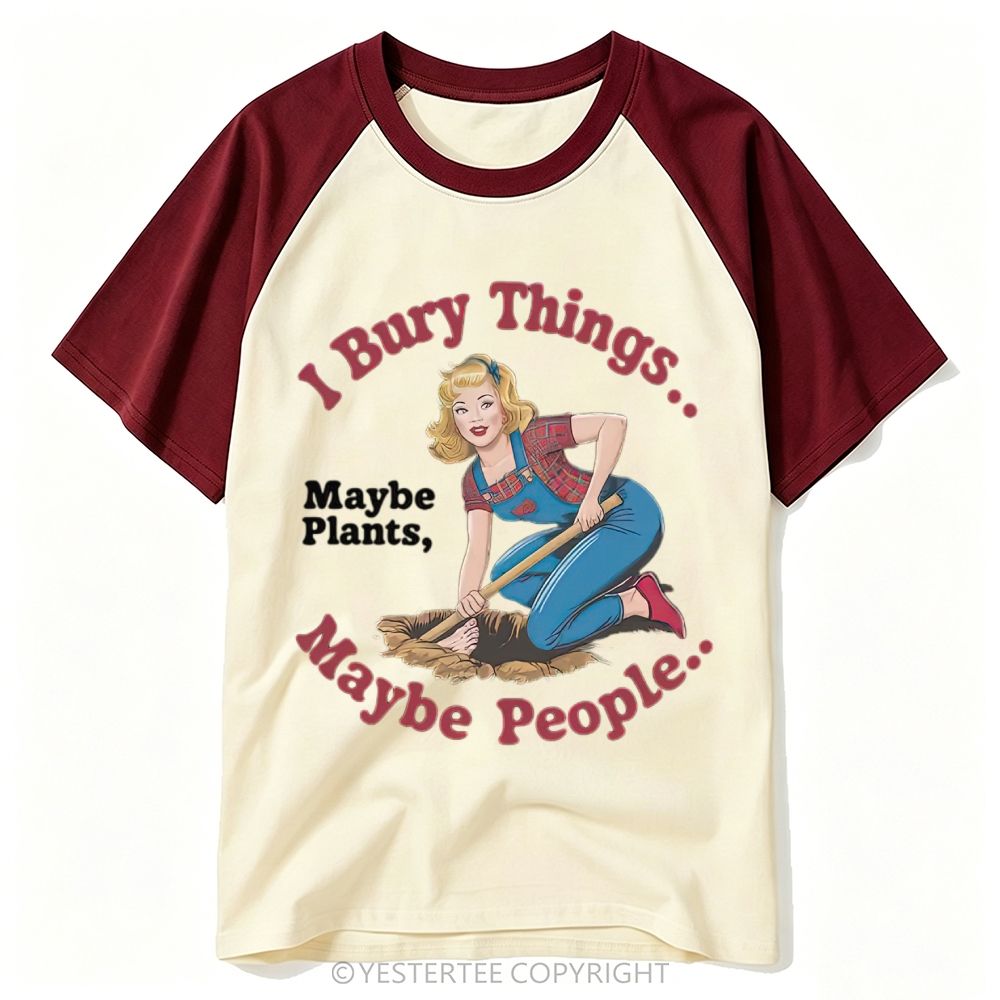 Gardener Pin-Up Girl Dark Pun Slogan Baseball T-shirt