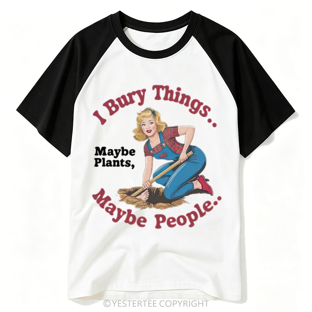 Gardener Pin-Up Girl Dark Pun Slogan Baseball T-shirt