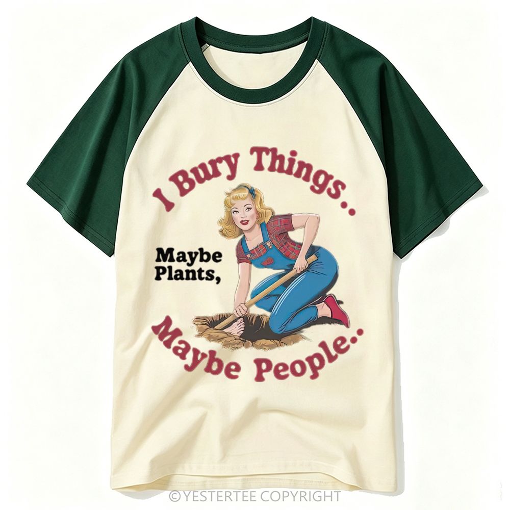 Gardener Pin-Up Girl Dark Pun Slogan Baseball T-shirt