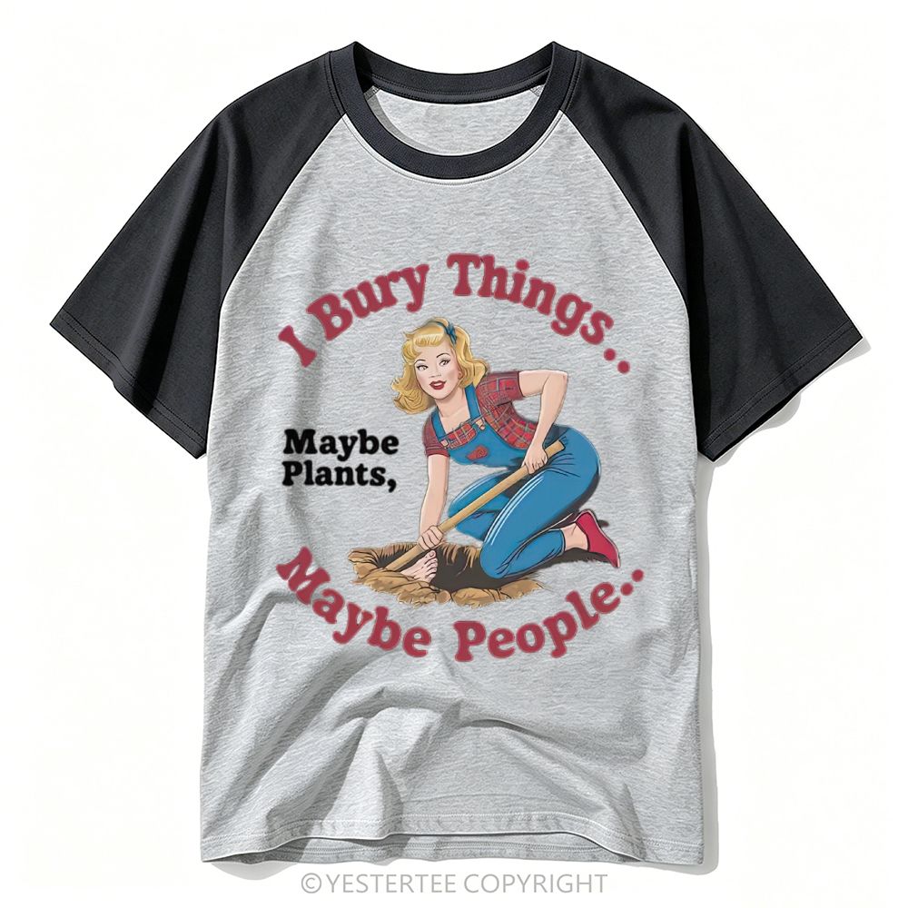 Gardener Pin-Up Girl Dark Pun Slogan Baseball T-shirt