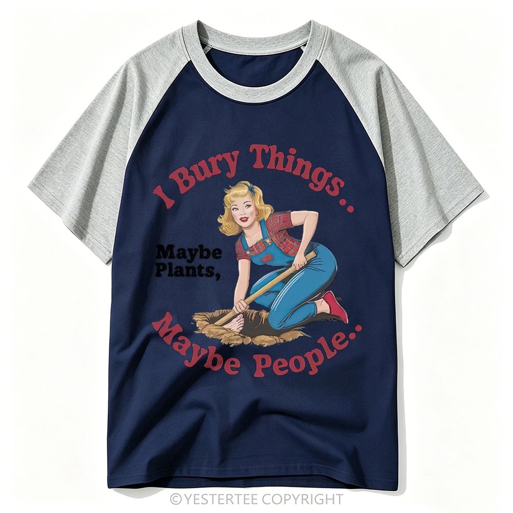 Gardener Pin-Up Girl Dark Pun Slogan Baseball T-shirt