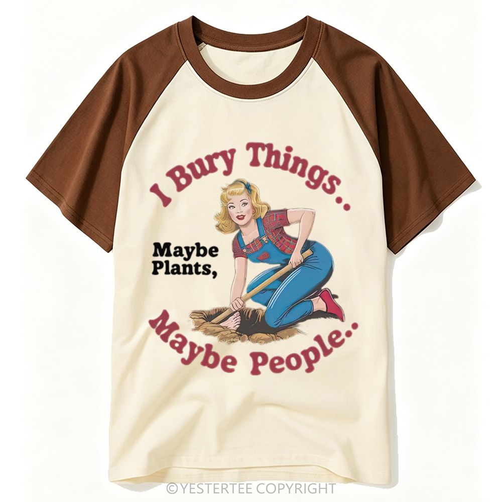 Gardener Pin-Up Girl Dark Pun Slogan Baseball T-shirt