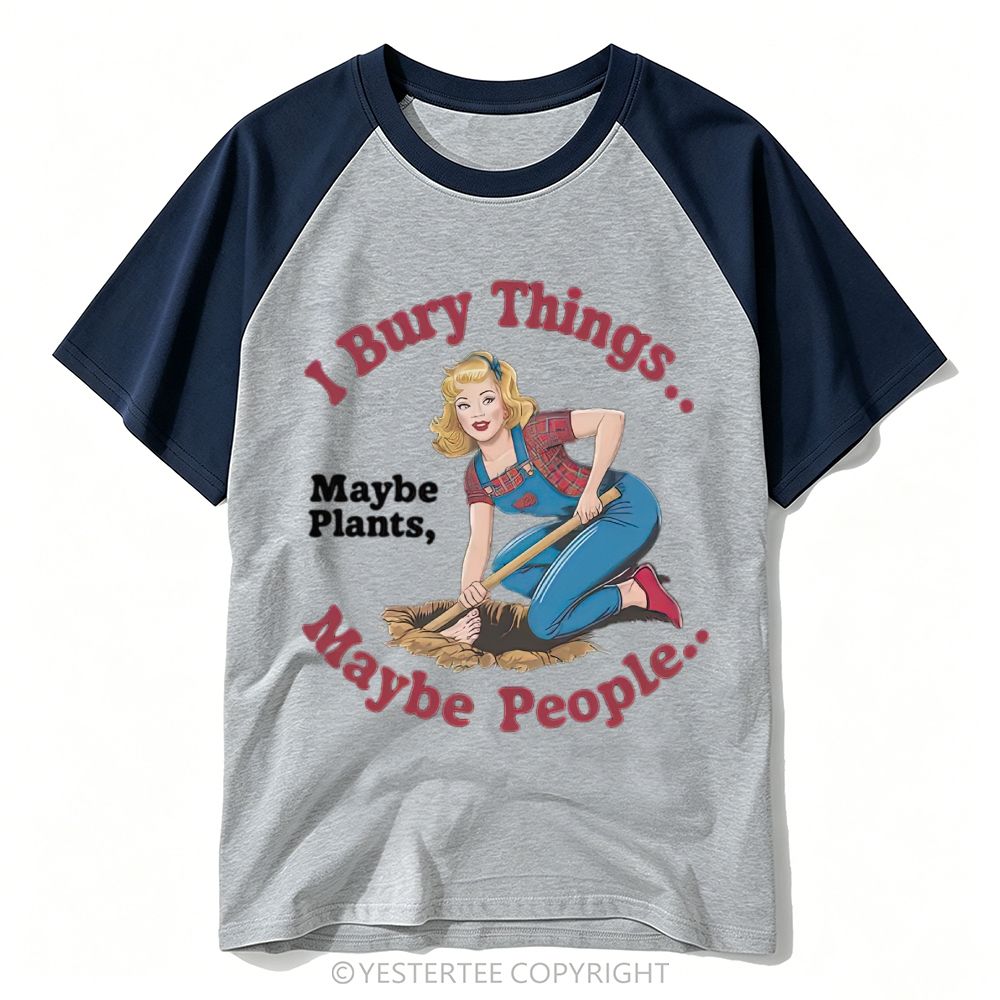 Gardener Pin-Up Girl Dark Pun Slogan Baseball T-shirt