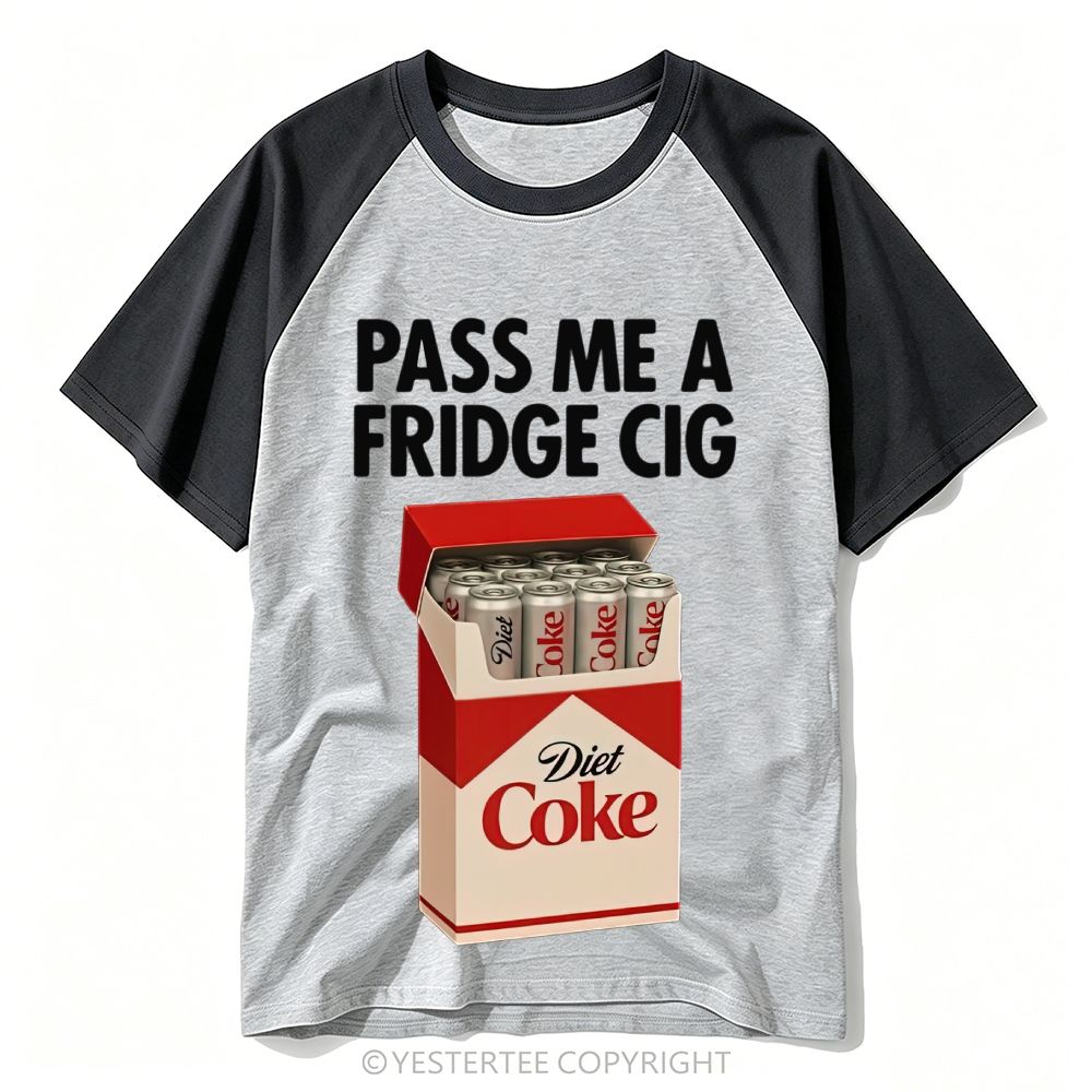 Funny Parody Soda Cigarette Box Pun Slogan Baseball T-shirt 