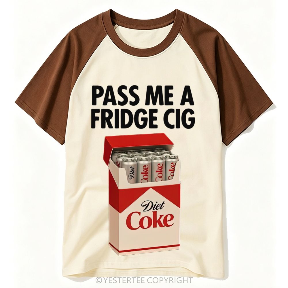 Funny Parody Soda Cigarette Box Pun Slogan Baseball T-shirt 
