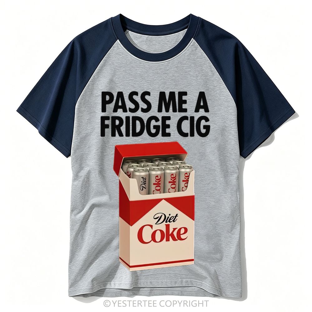 Funny Parody Soda Cigarette Box Pun Slogan Baseball T-shirt 
