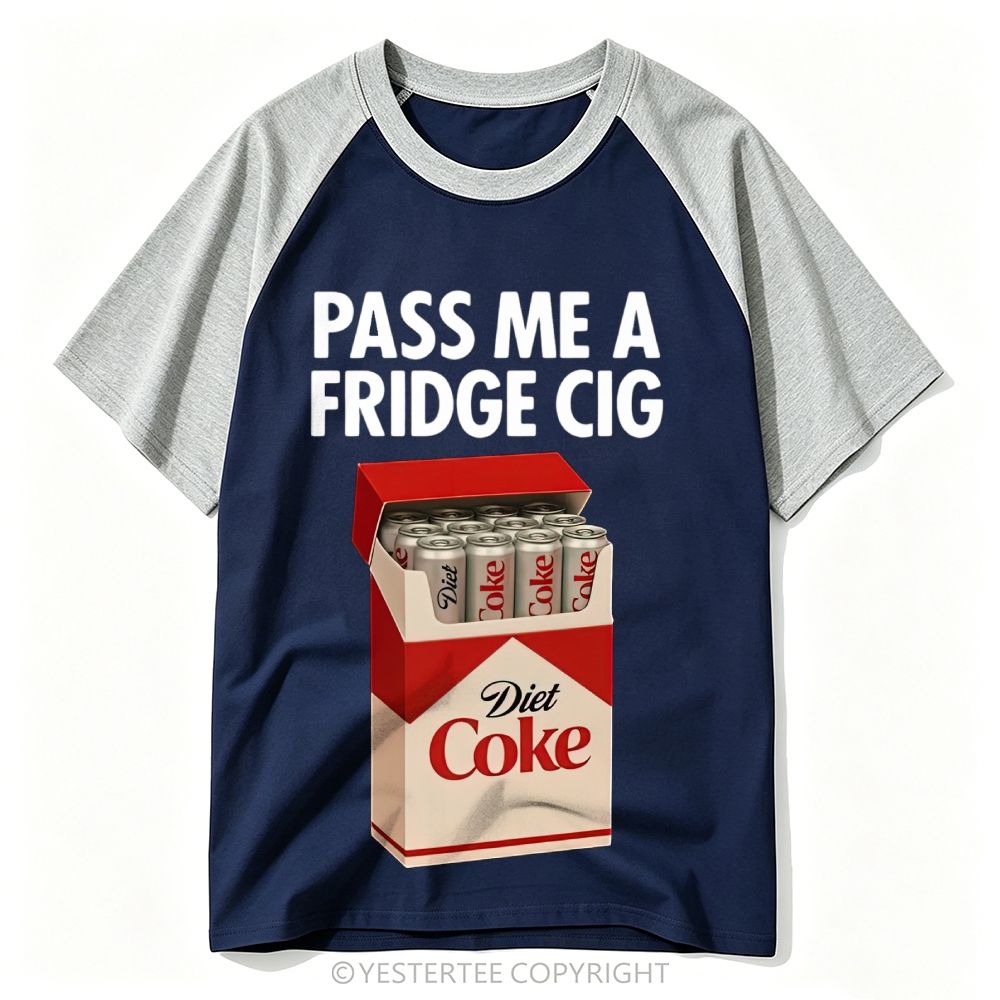 Funny Parody Soda Cigarette Box Pun Slogan Baseball T-shirt 