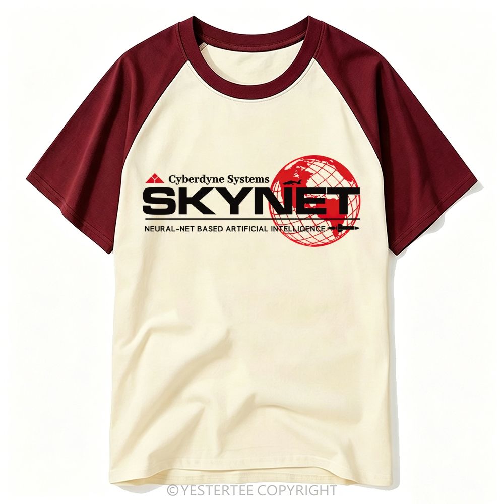 Retro AI Neural Network Globe Baseball T-shirt