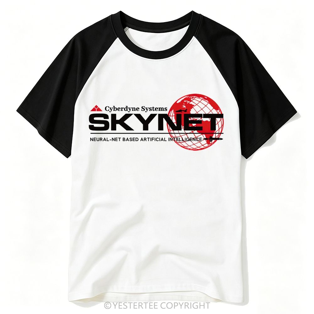 Retro AI Neural Network Globe Baseball T-shirt