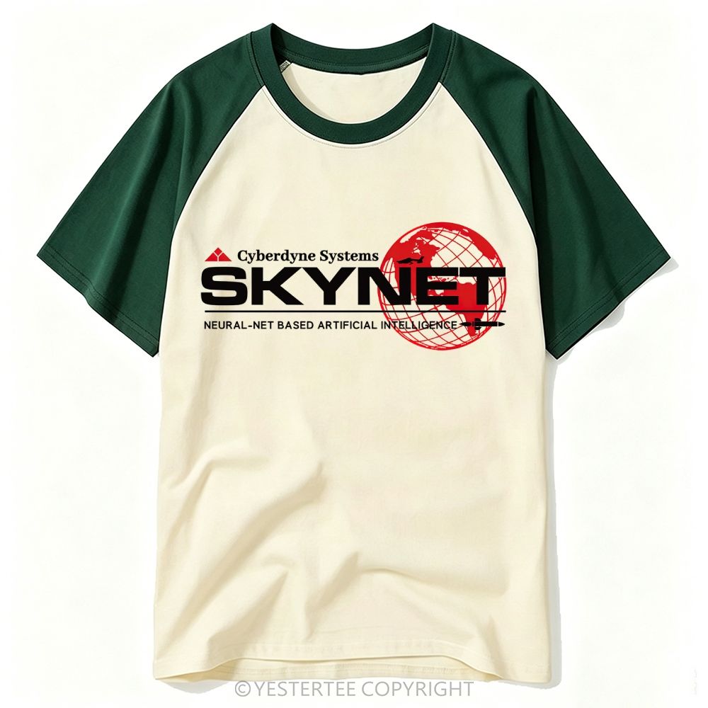 Retro AI Neural Network Globe Baseball T-shirt