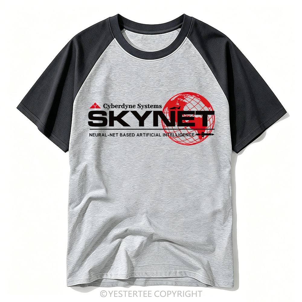 Retro AI Neural Network Globe Baseball T-shirt