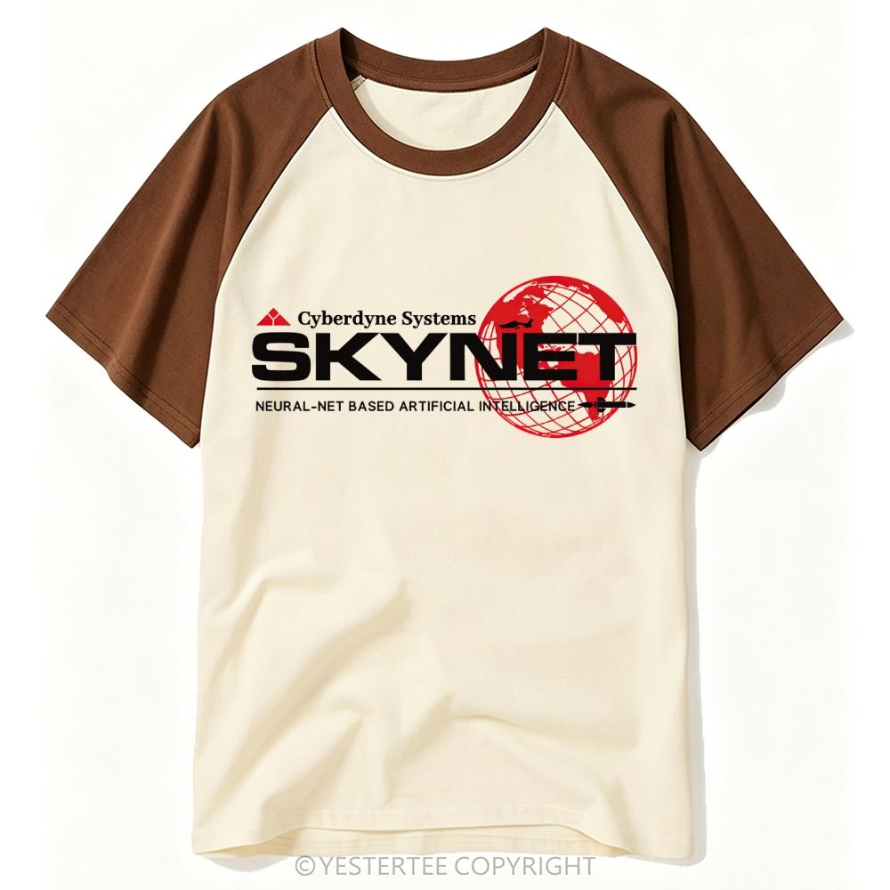 Retro AI Neural Network Globe Baseball T-shirt