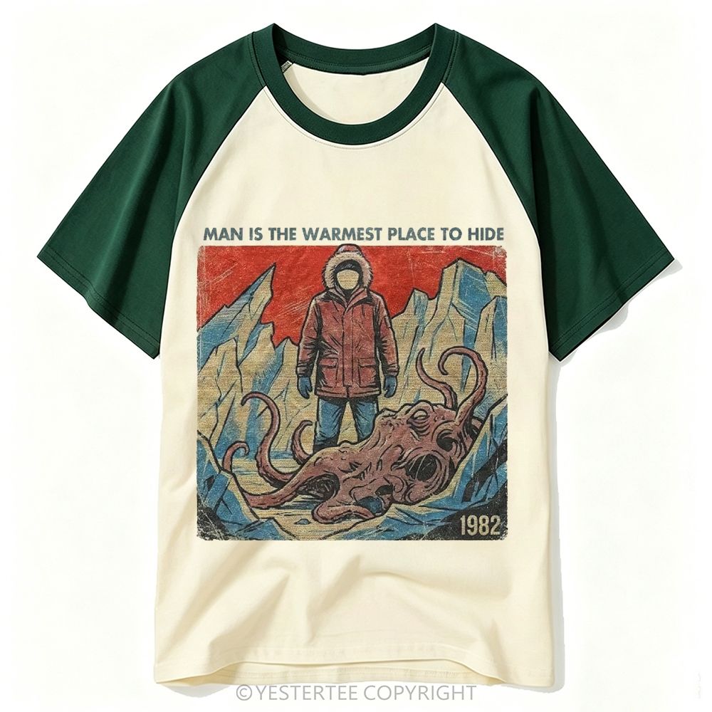 Retro 1982 Arctic Snow Monster Horror Graphic Baseball T-shirt 
