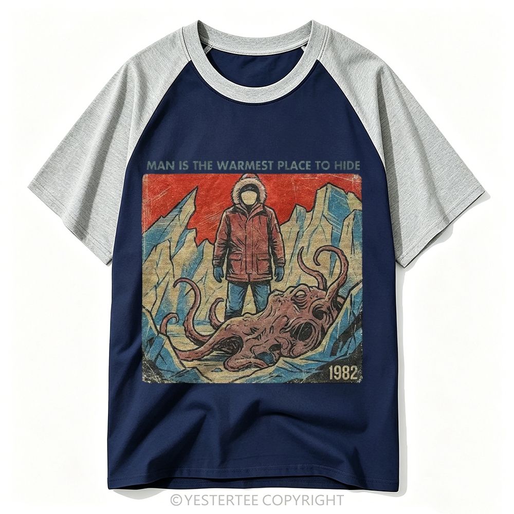 Retro 1982 Arctic Snow Monster Horror Graphic Baseball T-shirt 