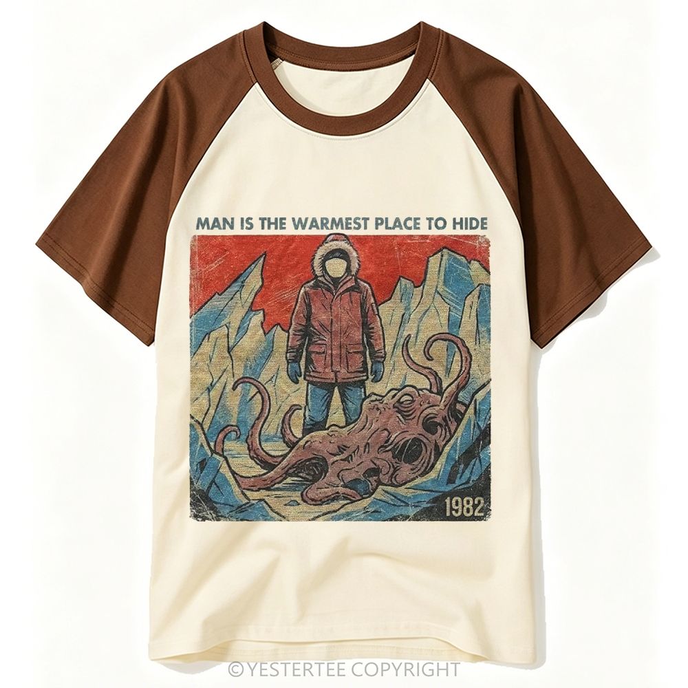 Retro 1982 Arctic Snow Monster Horror Graphic Baseball T-shirt 