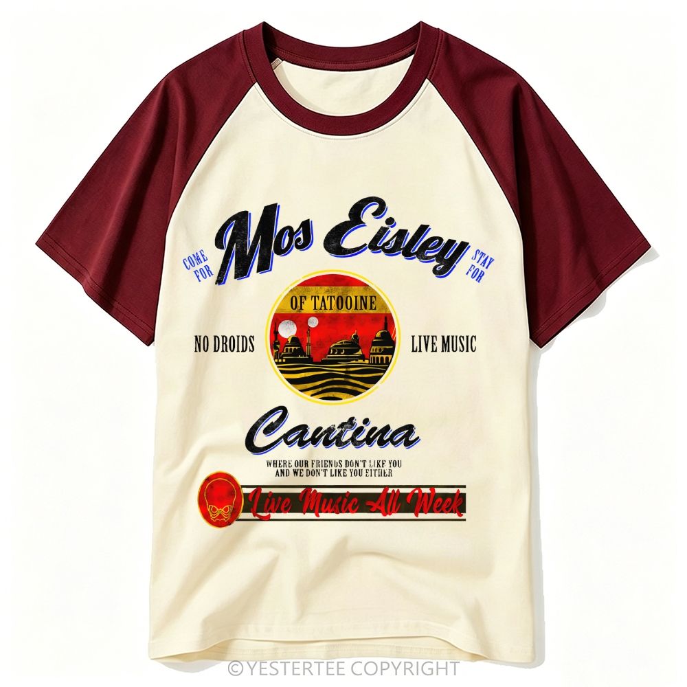 Retro Desert Western Bar Landscape Baseball T-shirt 