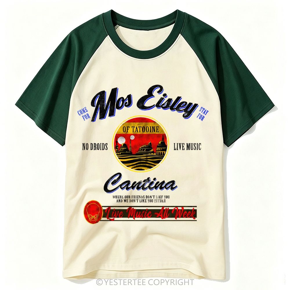 Retro Desert Western Bar Landscape Baseball T-shirt 