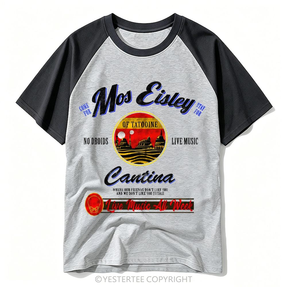 Retro Desert Western Bar Landscape Baseball T-shirt 
