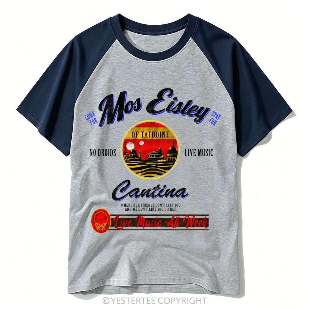 Retro Desert Western Bar Landscape Baseball T-shirt 