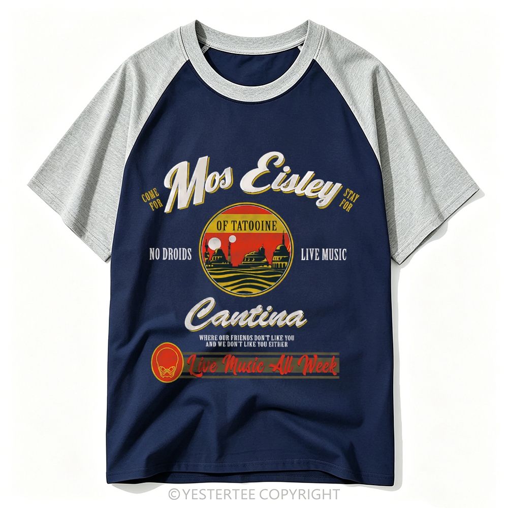 Retro Desert Western Bar Landscape Baseball T-shirt 