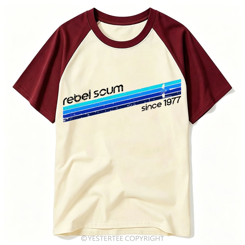 Retro Rainbow Stripe Vintage 1977 Sci Fi Baseball T-shirt 