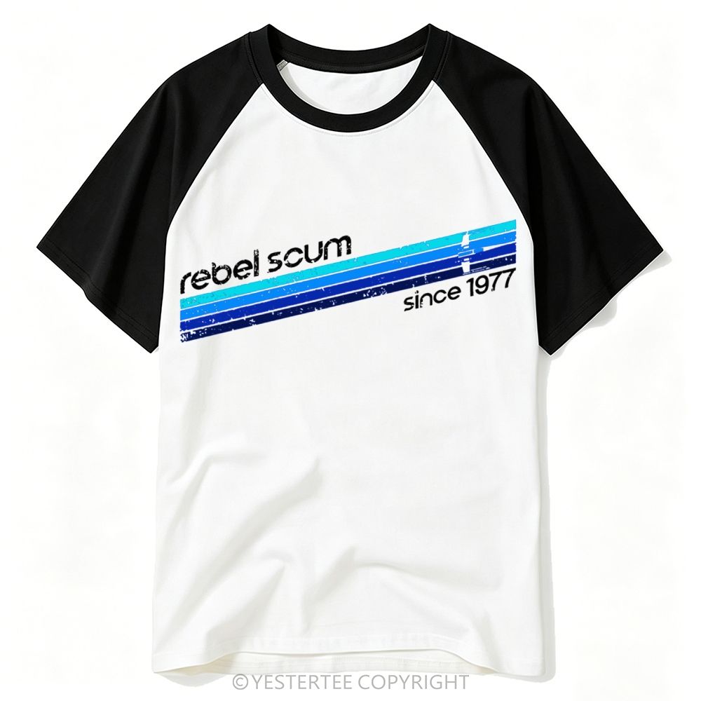 Retro Rainbow Stripe Vintage 1977 Sci Fi Baseball T-shirt 